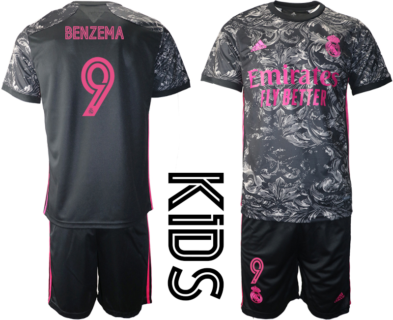2021 Real Madrid away youth #9 soccer jerseys